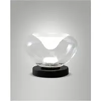 FABAS LUCE Brena - Lámpara de mesa transparente Fabas - 11W, LED regulable con control táctil - Vidrio de borosilicato transparente y convexo