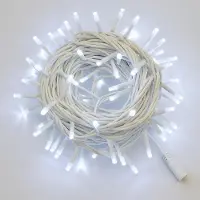 OEM Guirnalda de luces, 100 LEDs, 10 metros, blanca, IP65, extensible, con efecto parpadeante