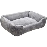Dripio Cama para mascotas, 90x70x28 cm, color gris, rectangular, ligera