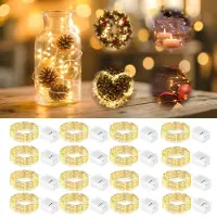 OEM Guirnalda de luces LED, 20 LEDs de luz cálida, 2 metros, 3 modos, funciona con batería