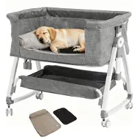 Dripio Cama elevada para perros, con 6 niveles de ajuste de altura (69-81 cm) y ruedas