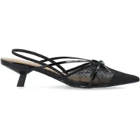 Bianco Biakristin Malla Con Lazo Tacones Bajos Negro 36