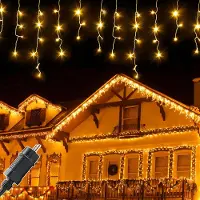 Dripio Cortina de luces LED, 5 metros, 200 LEDs de luz cálida, IP44, con temporizador