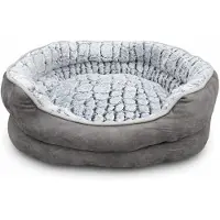 Dripio Cama para perros, muy suave, de 55x45x17 cm, color gris, antideslizante y lavable