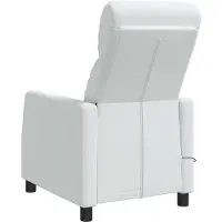 vidaXL Sillón de masaje y relax, color blanco, tapizado en tela