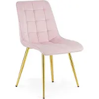 Leobert Sillón - - Dos cuerpos - Terciopelo rosa claro / Patas doradas