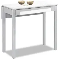 OEM Mesa extensible para cocina, 80x40 cm, vidrio y metal, modelo Cervino