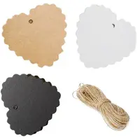 OEM 300 etiquetas de papel kraft, de 6,5 x 6 cm, con cordón de yute