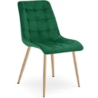 Leobert Sillón reclinable - Marca: - Modelo: Split - Tapizado: Terciopelo verde / Patas: Madera de roble