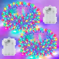 OEM Guirnalda de luces de 3 metros, con 30 LEDs, alimentada por batería, de múltiples colores, con protección IP65, juego de 2 unidades