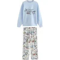 Next Pijama largo azul claro / rojo / negro / blanco