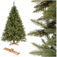 Springos Árbol de Navidad artificial | Premium Royal | Madera de abeto del Cáucaso | 220 cm | Sin luces | Base de madera