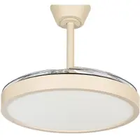 LINDBY Ventilador de techo LED Orasu, Ø 107 cm, beige, CCT