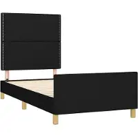 Syfax Estructura de cama sin colchón tela negro 90x200 cm