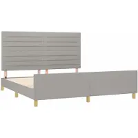 Syfax Cama sin colchón tela gris claro 180x200 cm