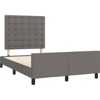 Syfax Estructura de cama sin colchón cuero sintético gris 120x200 cm
