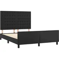 Syfax Estructura de cama sin colchón cuero sintético negro 140x200 cm