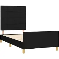 Syfax Estructura de cama sin colchón tela negro 80x200 cm