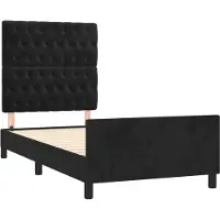 Syfax Estructura de cama sin colchón terciopelo negro 90x190 cm