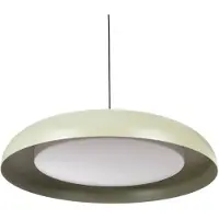LINDBY Lámpara colgante LED Florie, verde, Ø 40 cm, metal