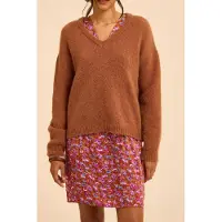 ICODE Camel Knit V-neck Sweater Marine Talla: S | Sudaderas con Capucha Outlet | Mujer