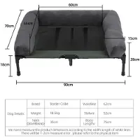StarTech.com Cama elevada para perros - 90x70x28 cm - Para uso interior y exterior - Cama refrescante para perros con malla transpirable - Borde de felpa desmontable - Para perros grandes - Gris