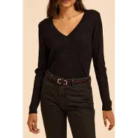 ICODE Black Lurex Knit Sweater With Ribbing Talla: XXL | Sudaderas con Capucha Outlet | Mujer | Negro