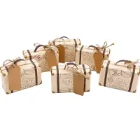 OEM 50 cajas pequeñas de cartón kraft con etiquetas y cinta de yute