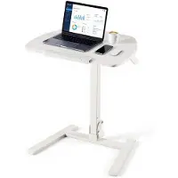 Selius Escritorio de altura ajustable - Tablero de 650x480 mm - Capacidad de carga de 15 kg - Fabricado en MDF y metal - Color crema y negro - Espacio de trabajo de pie y sentado