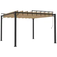 Selius Pérgola con cubierta de lamas - 3 x 3 metros - Estructura de aluminio - Color taupe - Pabellón impermeable - Ideal para jardín, terraza o piscina