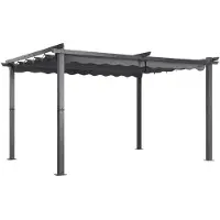 Selius Pérgola con techo retráctil - Estructura de aluminio - 3 x 4 metros - Techo de poliéster - Color antracita