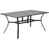 Selius Mesa para jardín o balcón - 150 x 96 cm - Negra - Acero al carbono