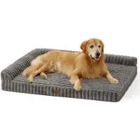 Dripio Cama ortopédica para perros, 122x89 cm, color gris, lavable