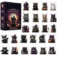 Merkloos Calendario de adviento de Halloween 2026: Calendario de 24 días con decoración de gatos