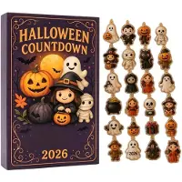 Merkloos Calendario de cuenta regresiva para Halloween - 24 días, decoración de acrílico 2D