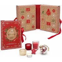 Merkloos Calendario de Adviento con velas aromáticas – Regalo navideño en rojo