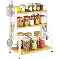 Merkloos Omgoods - Estante de cocina con 3 niveles para especias y conservas, color natural