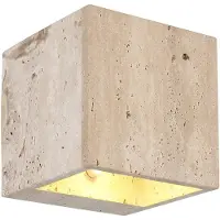 Globo Aplique de pared LED Rojas, beige, 12 cm de ancho, piedra
