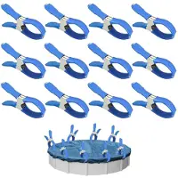 Merkloos Juego de 12 clips metálicos para lonas de piscina, con película protectora