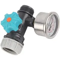 Markenlos Válvula reguladora de presión de agua con manómetro - Válvula ajustable - Controlador de riego - Jardín - Diseño ergonómico - Fácil ajuste