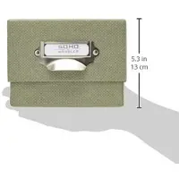 Markenlos Caja elegante para guardar fotos, con un inserto etiquetable, en formato A6. Color: verde