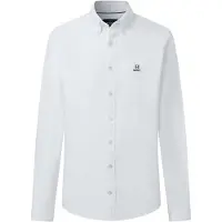 Hackett London para hombre. HM3010910 Camisa Heritage Ess Solid Oxford Blanca (S), Blanco, Casual, Algodón, Clásico, Manga larga, Hackett Lo
