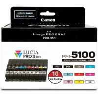 Canon PFI-5100 pack múltiple MBK/PBK/C/M/Y/PC/PM/R/GY/CO (original)