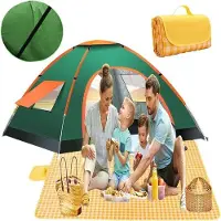 Markenlos Tienda de campaña pop-up para 2-4 personas: fácil de montar y portátil, ideal para aventuras al aire libre