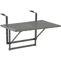 OEM Mesa plegable para balcón, color gris antracita, 60x40 cm
