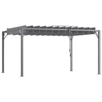 Selius Pérgola bioclimática de 4x3 metros - Aluminio gris - Protección UV 50+