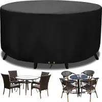 Markenlos Mantel para mesa de jardín, 102 x 70 cm - Redondo, resistente al agua y a los rayos UV