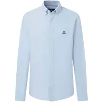 Hackett London para hombre. HM3010910 Camisa Heritage Ess Solid Ox azul (S), Casual, Algodón, Manga larga, outlet 2026.