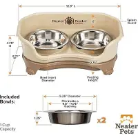 Markenlos Cama para perros elevada, antideslizante; comedero y bebedero para perros