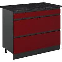 Vicco Mueble bajo de cocina R-Line Rojo/Antracita 100 cm encimera Antracita, Model 71564